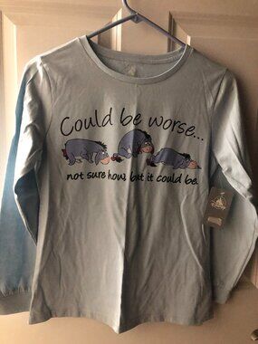 Disney Brand Eeore Long Sleeve Top - Youth Teen Small - NWT